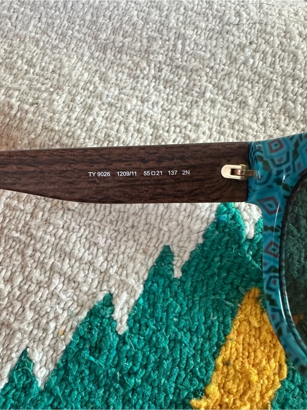 Tory Burch Teal Patterned Sunglasses